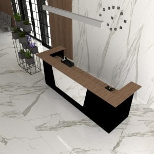 u shaped reception counter