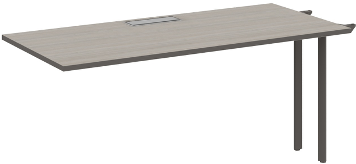 Atlas 1 Person Extension Workstation Grey Wide - الصورة 2