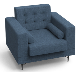 Laith Single Seater Sofa Blue F2