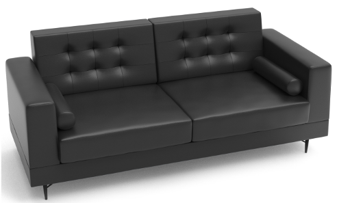 Laith 3 Seater Sofa Black F2