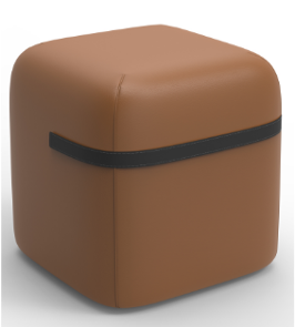 Pouf Brown leather