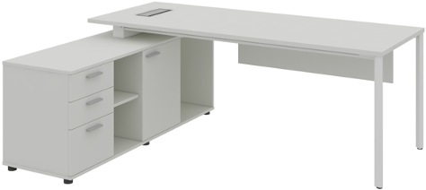 Agile Manager Table with Side Storage Left Wide - الصورة 4