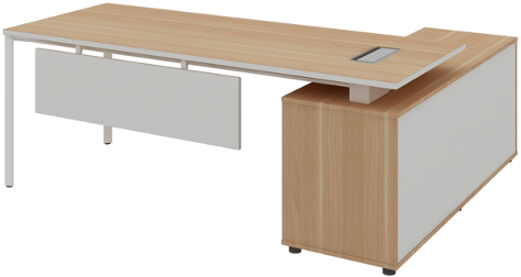 Agile Manager Table with Side Storage Left Wide - الصورة 3