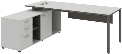 Agile Manager Table with Side Storage Left Wide - الصورة 6