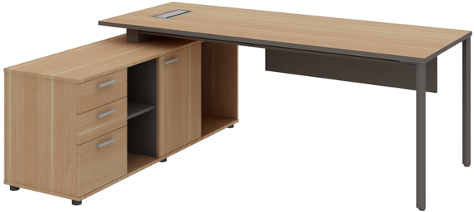 Agile Manager Table with Side Storage Left Wide - الصورة 8