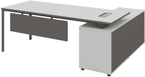 Agile Manager Table with Side Storage Left Wide - الصورة 7