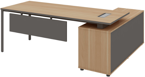 Agile Manager Table with Side Storage Left Wide - الصورة 9