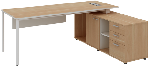 Agile Manager Table with Side Storage Right Wide