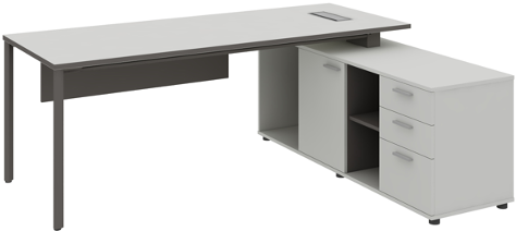 Agile Manager Table with Side Storage Right Wide - الصورة 6