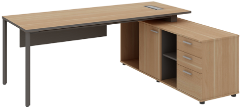 Agile Manager Table with Side Storage Right Wide - الصورة 8