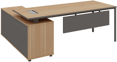 Agile Manager Table with Side Storage Right Wide - الصورة 9